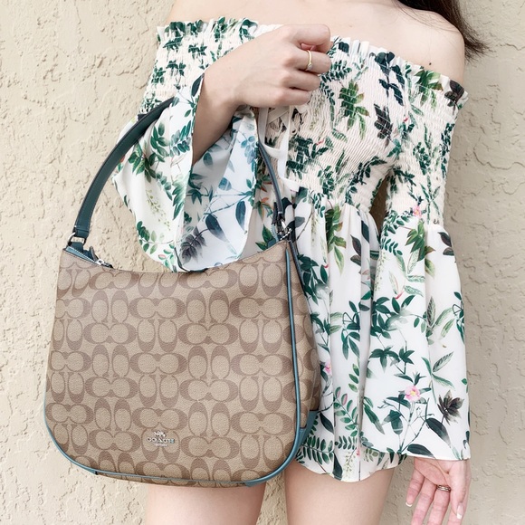 Coach hobo tote khaki green - Picture 6 of 7